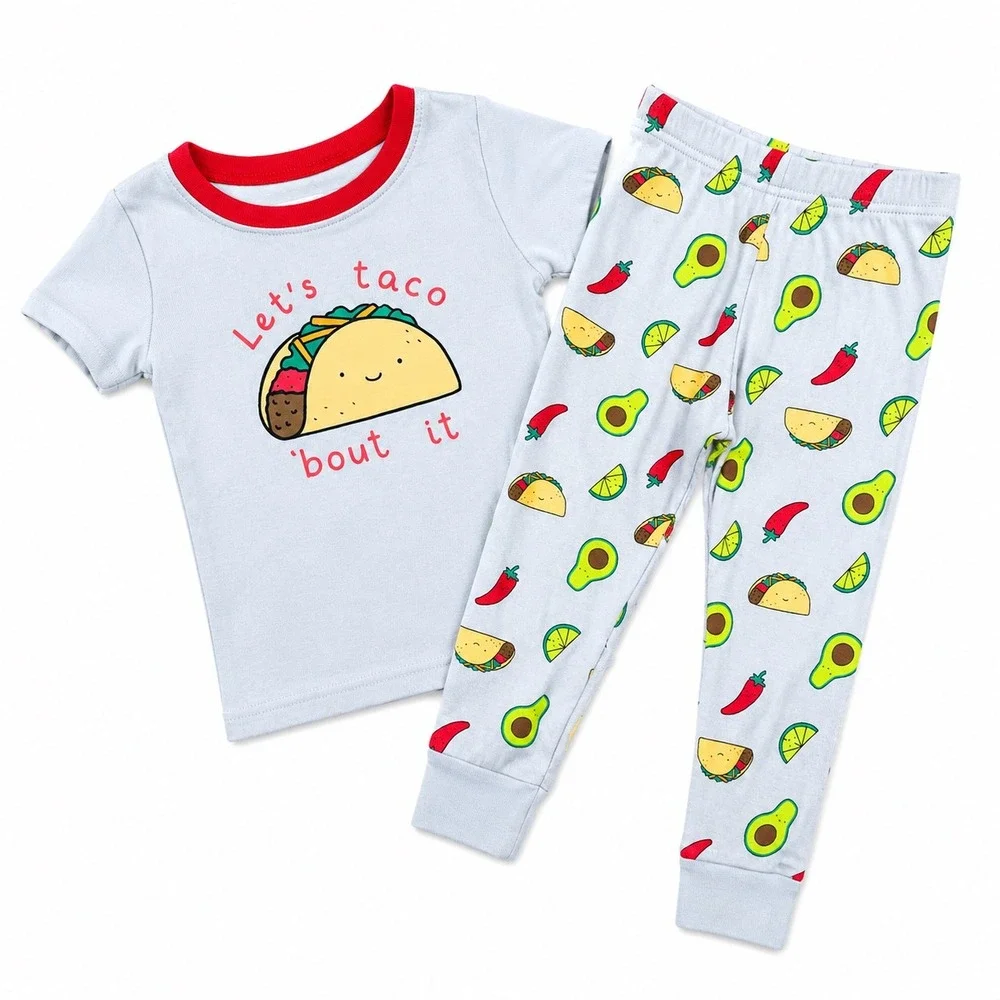 Old Navy Kids Lets Taco Bout It Pajama Set 18-24 mo toddler graphic PJs lounge